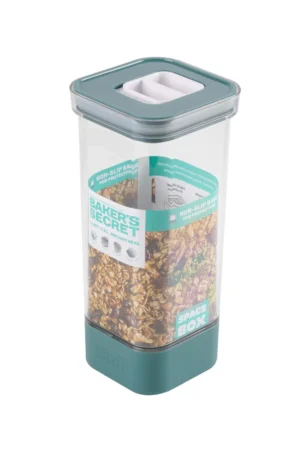 Tall Plastic Box With Airtight Lid And Silicone Base 1.5 Liters From Baker'S Secret