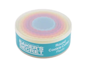 Set Of 5 Round Plastic Cookie Cutters From Baker Secret (New)