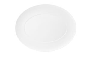 Flat Oval Plate 41.6X32.3 Cm 21099998 Domo Wh