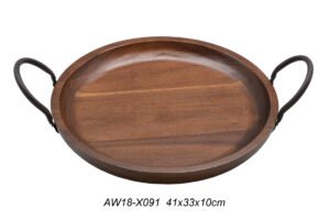 صينية خشبية بيضاوية 41X33 سم + مقابض أذن