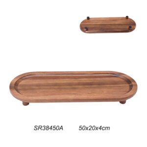 Oval Wooden Plate 50X20X4 + Legs