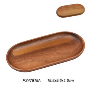 Oval Wooden Plate 19X9.6 Cm Acacia