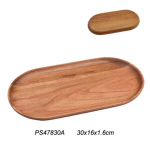 Oval Wooden Plate 30X16 Cm Acacia