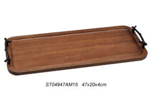 Rectangular Wooden Tray 47X20X4 Cm + Handles
