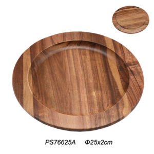 Round Wooden Plate 25 Cm Acacia