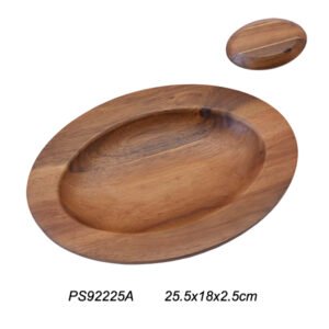 Oval Wooden Plate 25.5X18 Cm Acacia