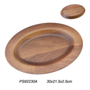 Oval Wooden Plate 30X21.5 Cm Acacia