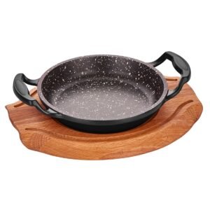 Aluminum Bistro Pan 20 Cm 2 Handles Wooden Bottom 843Sa20