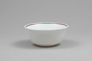 12 Cm Ultra White Burlap With Burgundy Stripe***J9518